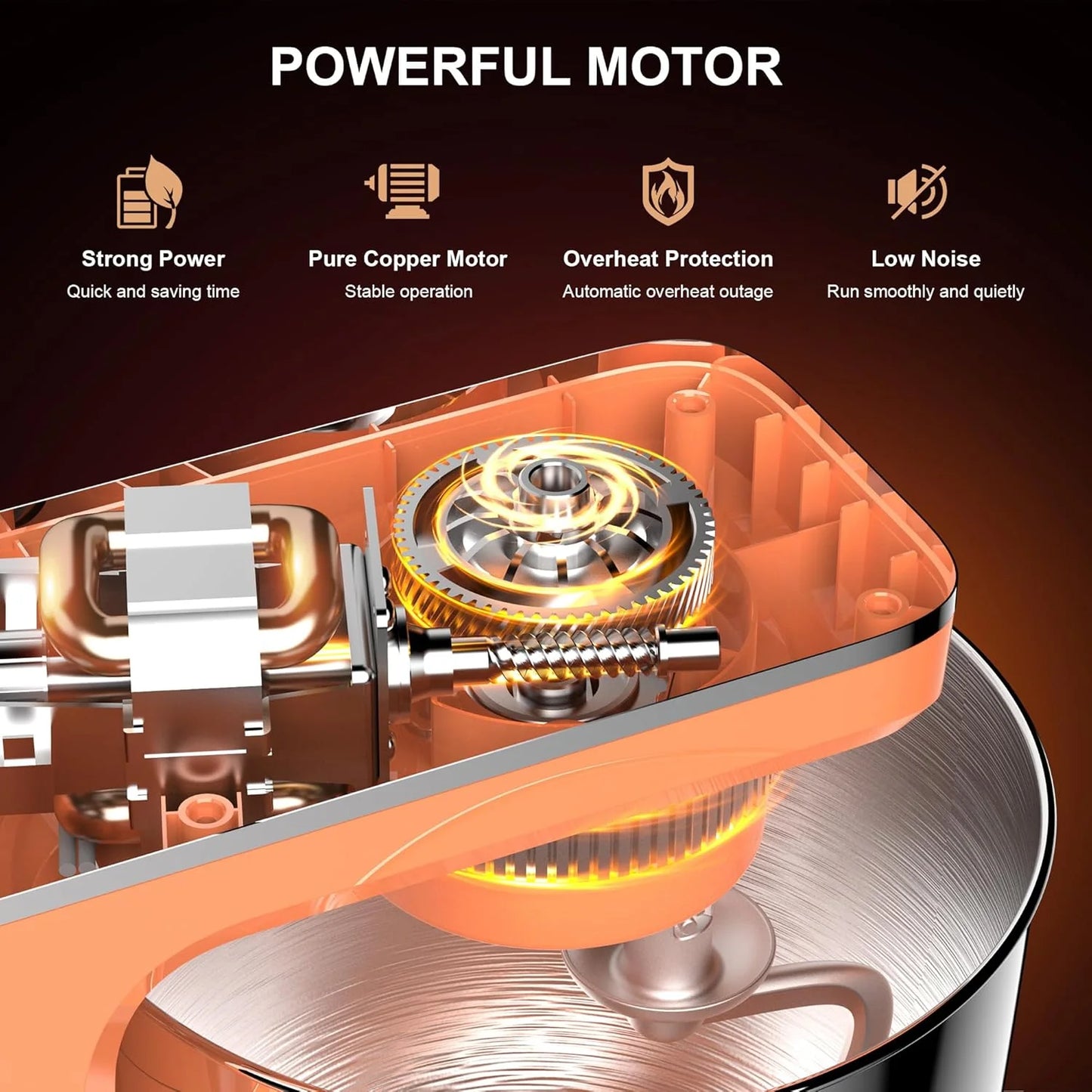 10-Speed Stand Mixer with 8-in-1 Splash Guard, Tilt Head, 6-Quart Stainless Steel Bowl + Dishwasher-Safe Dough Hook/Whisk/Blender/Scraper