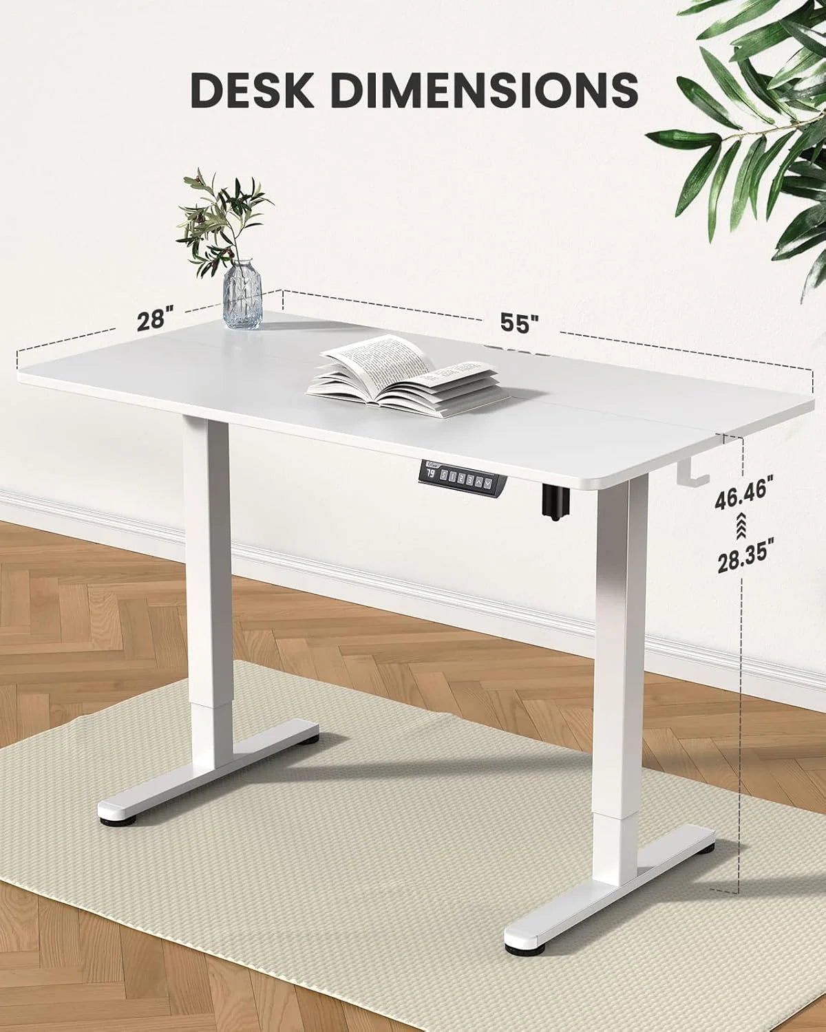 Height Adjustable Electric Standing Desk 47.2 x 23.6 Inches