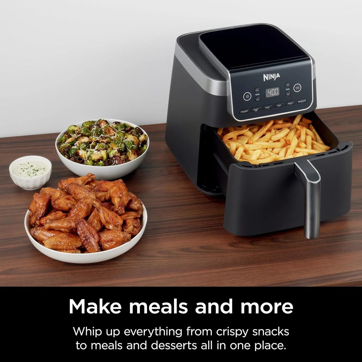 Ninja Air Fryer Pro XL 6-in-1 with 6.5 QT Capacity, Max Crisp, Air Fry, Air Roast, Bake, Reheat, Dehydrate, Max Crisp Technology with 450F, Nonstick Basket & Crisper Plate