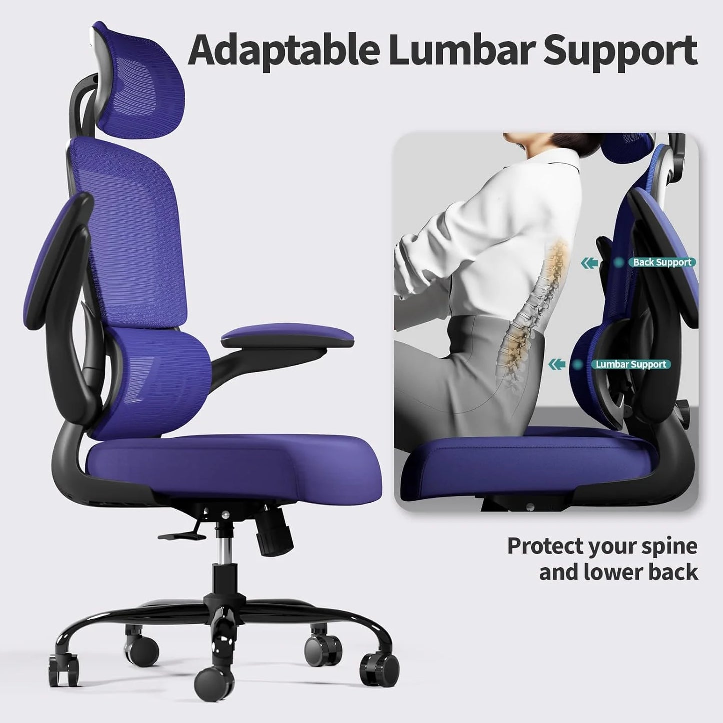 TRALT Office Chair Ergonomic Desk Chair 330 lbs Home Gaming Chair with Wheels