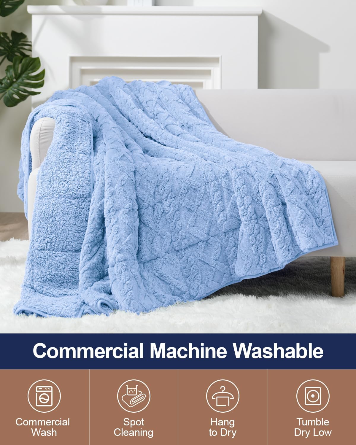 Sherpa Fleece Weighted Blanket 15 lbs 60"x 80"