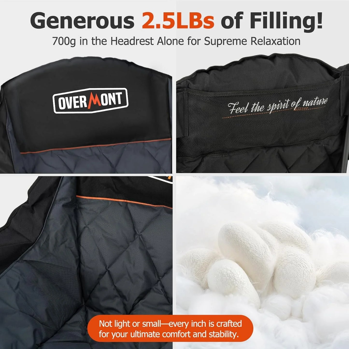 Extra Large Double Camping Chair - 2 Person Comfortable Sofa Chair Adult Loveseat - Heavy Duty Lawn Chair