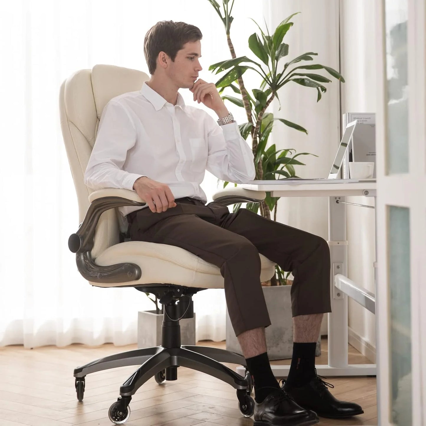 Executive Office Chair Computer Desk Chair Swivel Home Office Chair Upgraded Casters