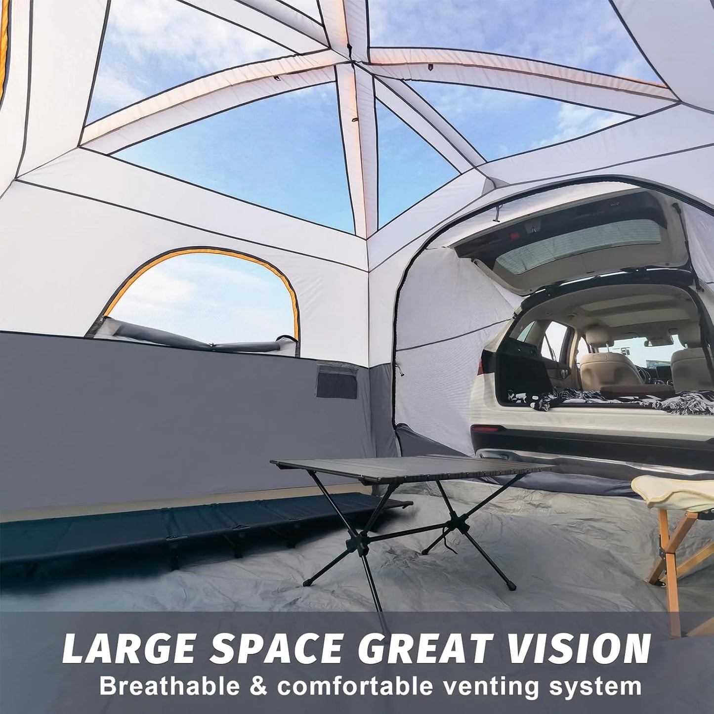 SUV Tent for Camping, 6-Person SUV Tailgate Tent - Easy Set Up with Rainfly