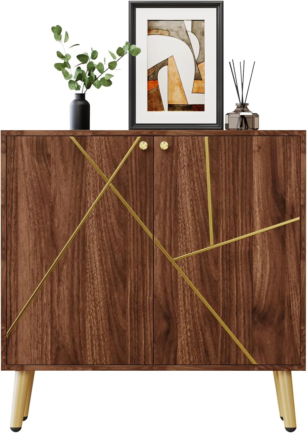 Free Standing Cabinet Black Wood for Living Room, Bedroom, Dining Room, Hallway