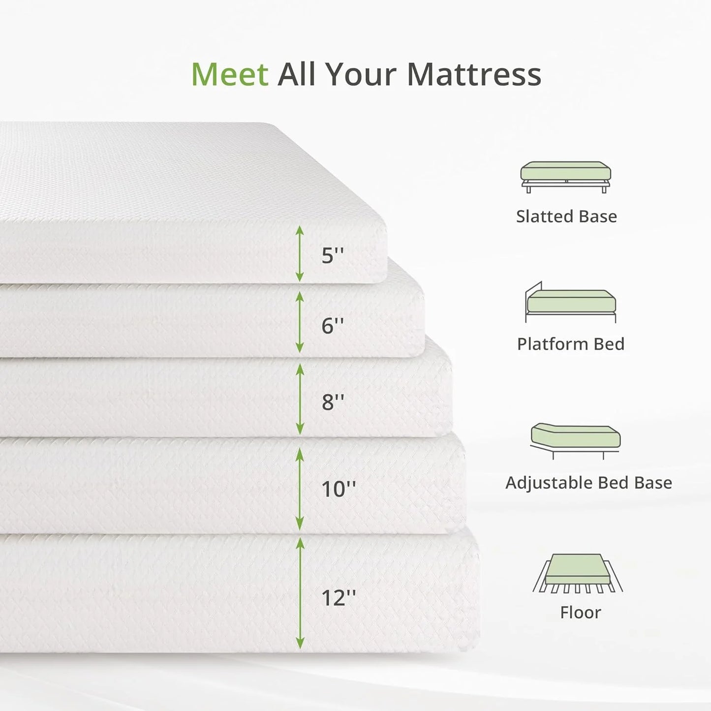 8-inch double mattress with memory foam for medium firm support