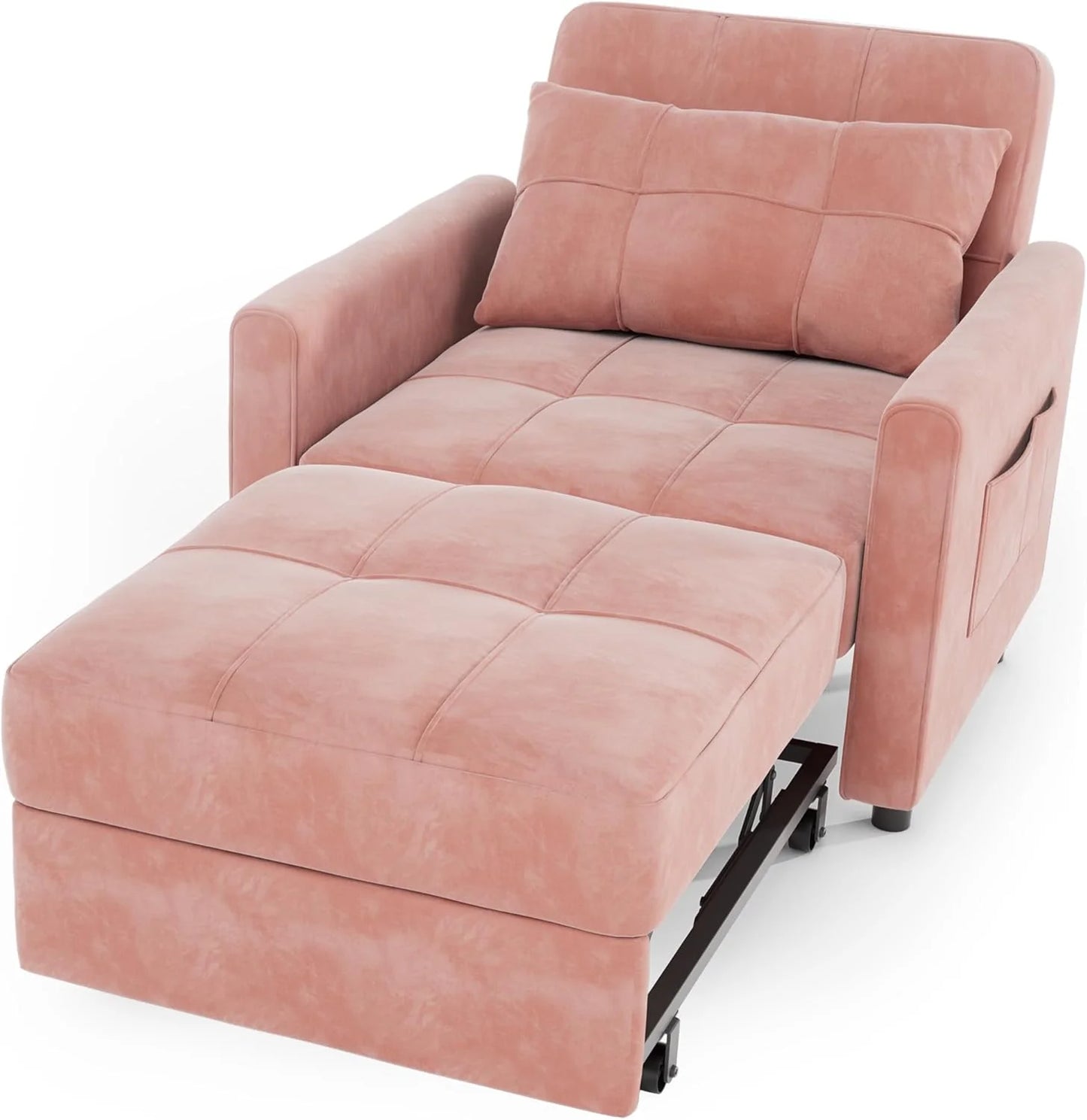 Sofa Bed Chair 3 in 1 Convertible, Pullout Single Sleeper Chair Bed with Adjustable Backrest, Spacious Multifunctional Sofa Couches