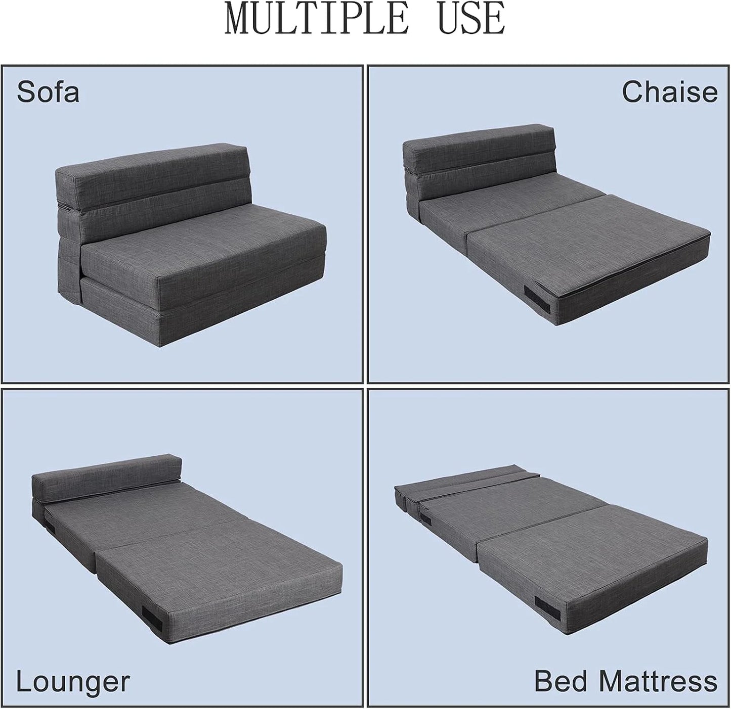 60 inch pull out sofa bed, memory foam sofa with 2 pillows, futon bed, guest bed and pull out sofa,