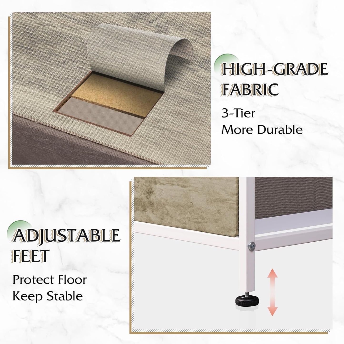 Storage Organizer Unit with 11 Fabric Bins, Storage Drawers Organizer with Steel Frame, Tall Storage Tower Organizaton