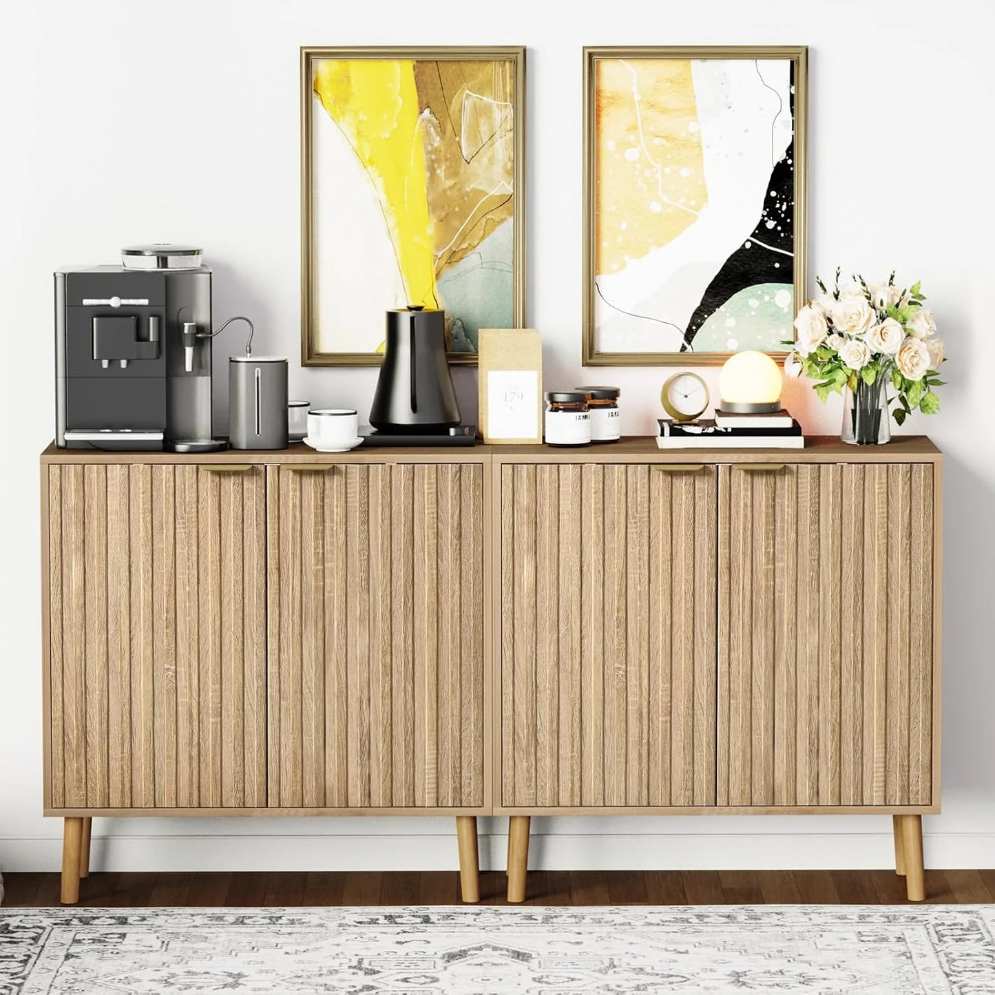 Free Standing Cabinet Black Wood for Living Room, Bedroom, Dining Room, Hallway