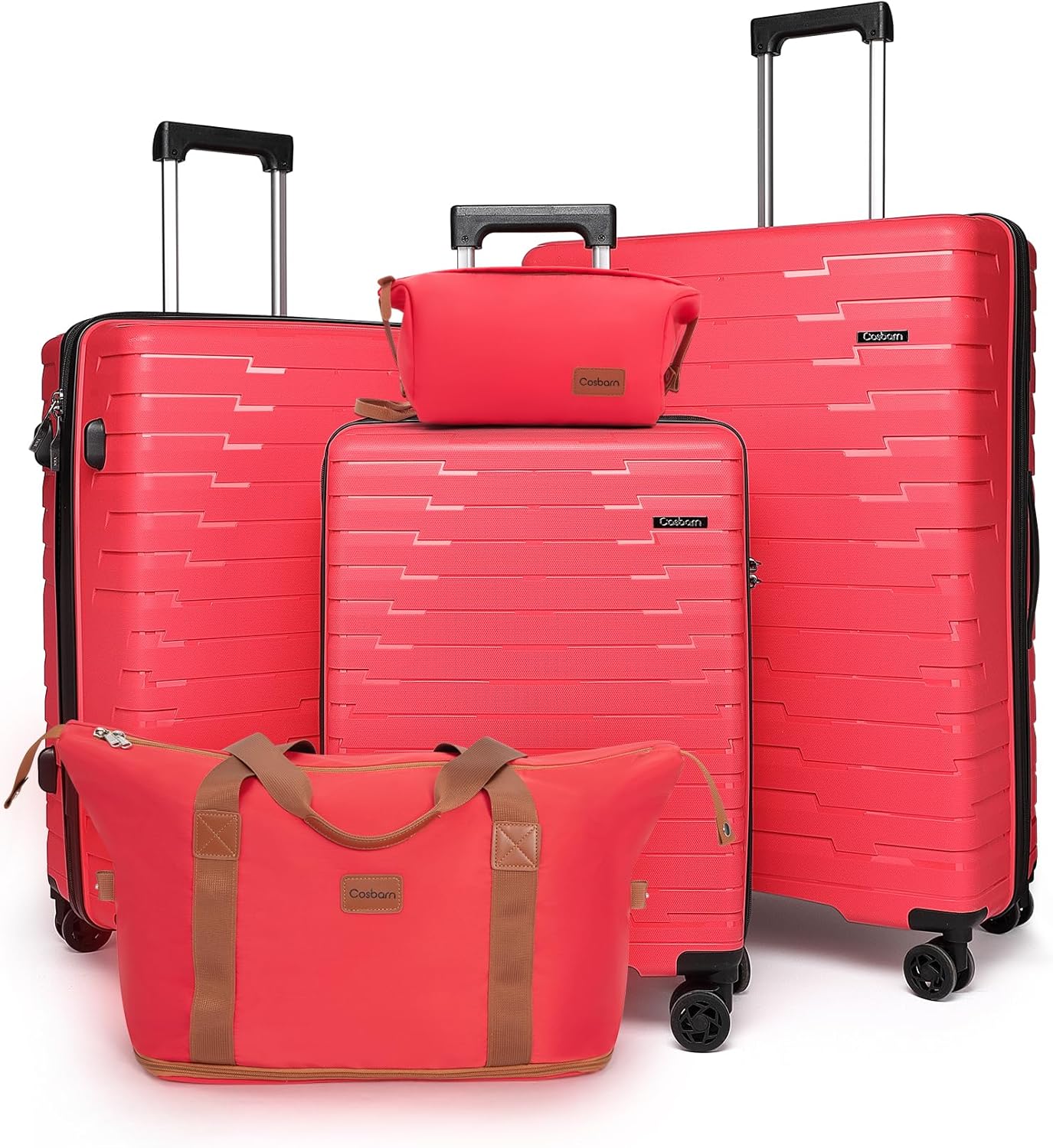 5-piece luggage set with wheels, ABS hardshell suitcase with spinner wheels