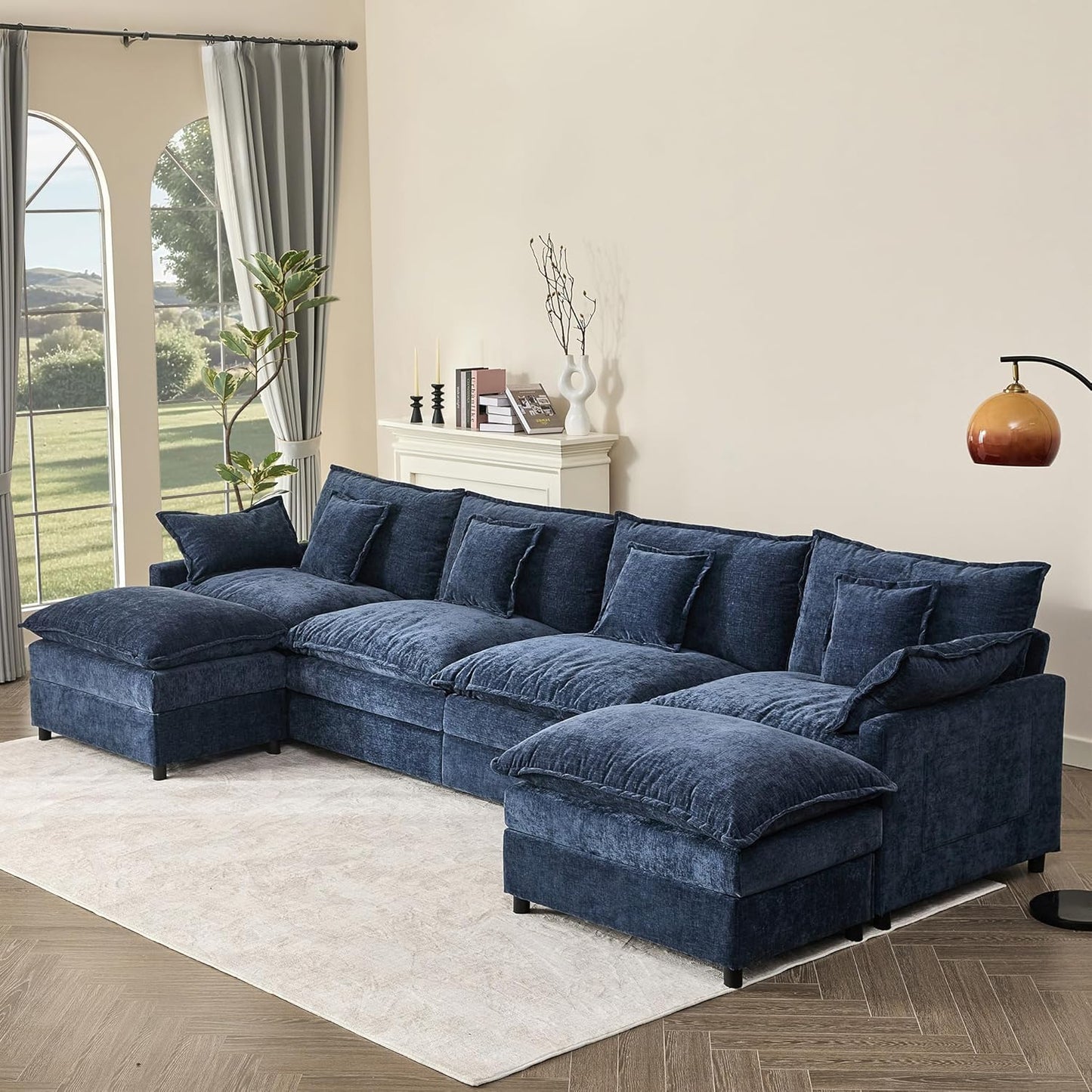 108" U-shaped sofa, modular sofa Comfortable cloud sofa