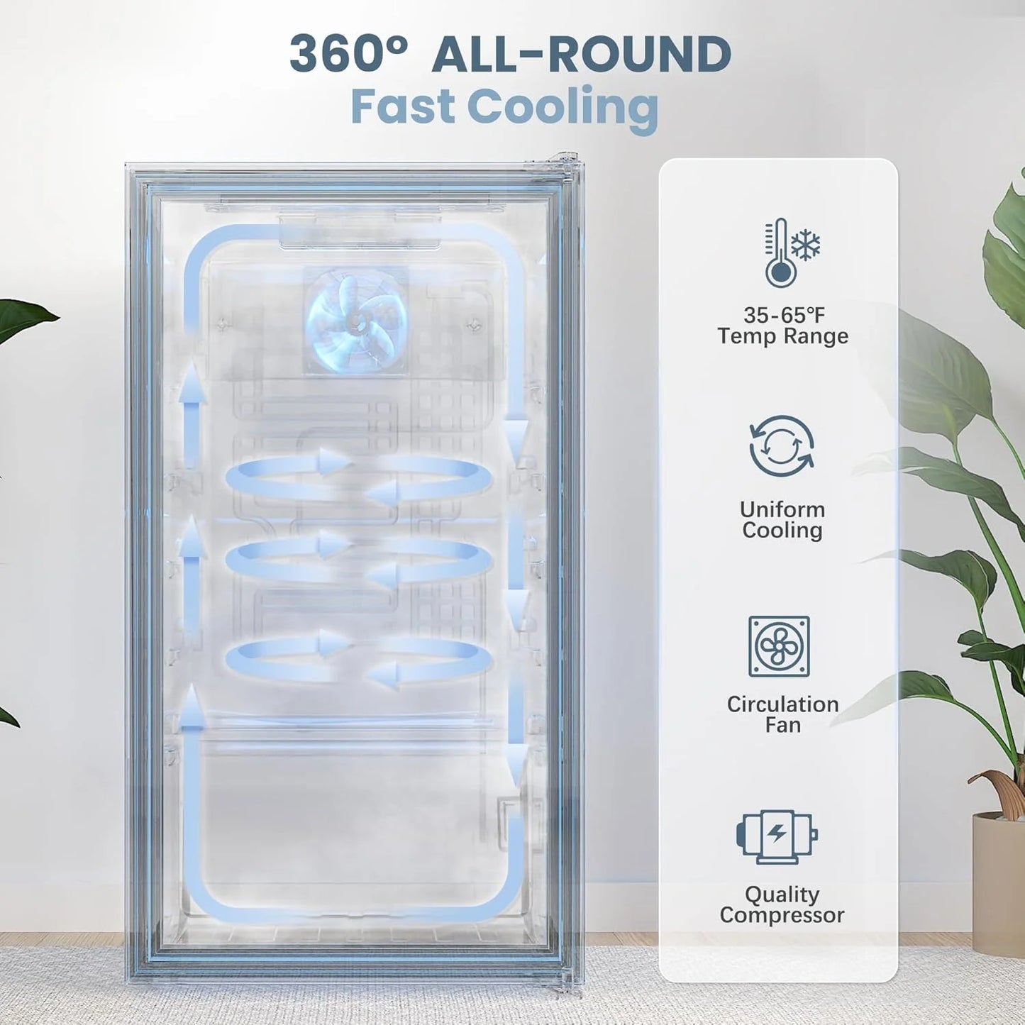 Beverage Refrigerator Cooler-120 Cans Freestanding Mini Fridge Cooler with Glass Door, Adjustable Shelves & Digital Temperature Display for Soda, Wine or Beer (Black, 3.2 Cu.Ft)