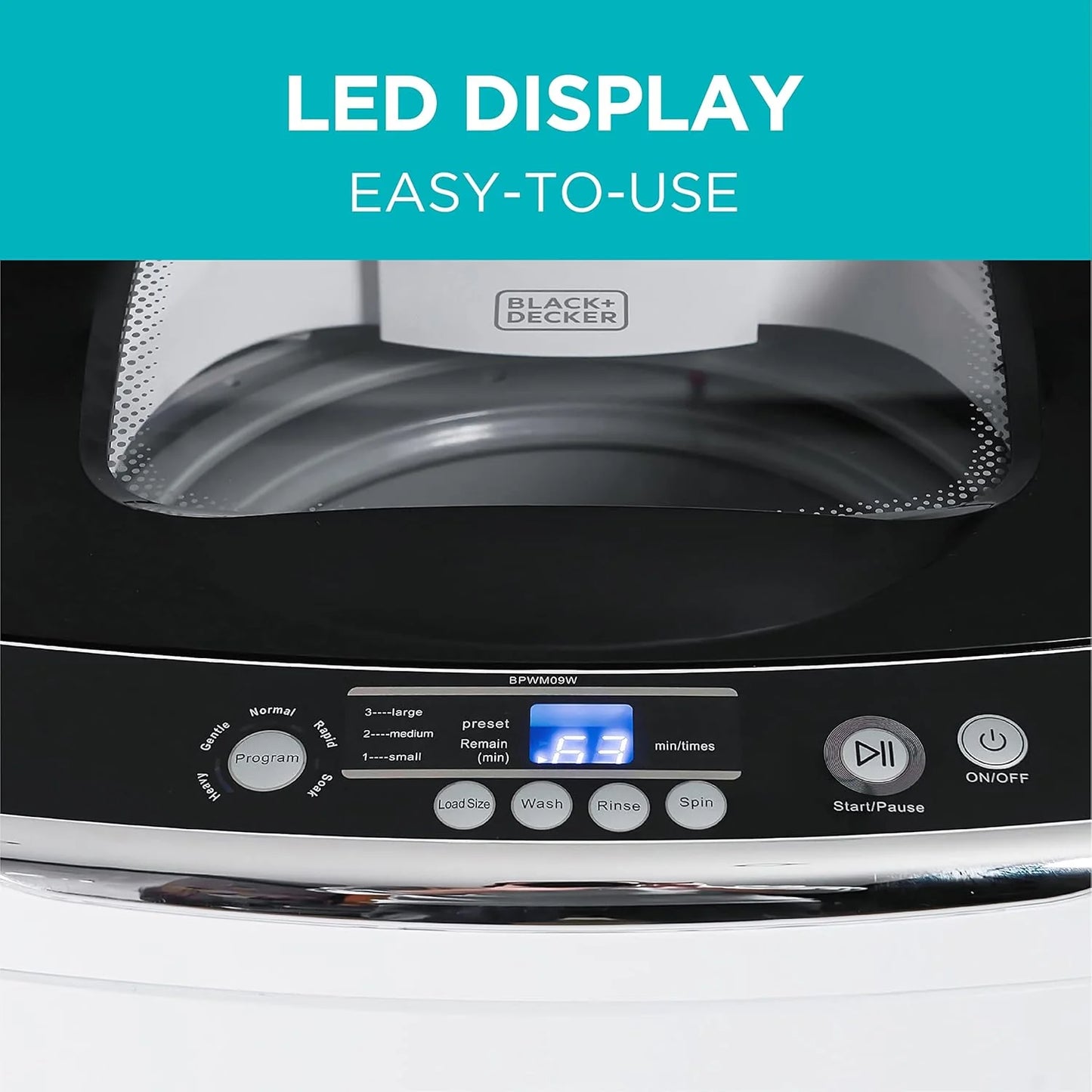 Portable Washer 6.6 lb. Capacity Washing Machine for Homes & Apartments 5 Wash Cycles Quick Connect Sink Adapter and Drain Hose Included Transparent Lid