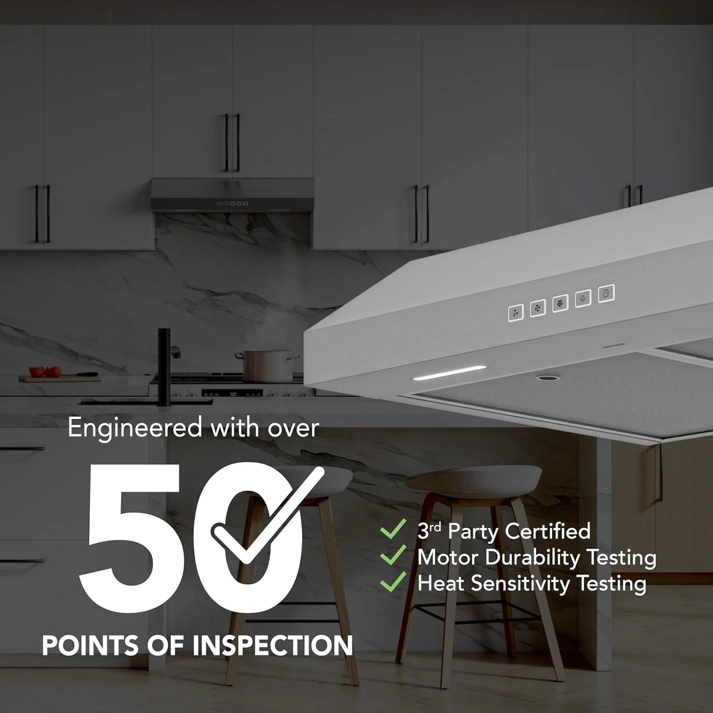 Broan-NuTone Three-Speed Glacier Undercabinet Range Hood with LED Light, ADA Compliant