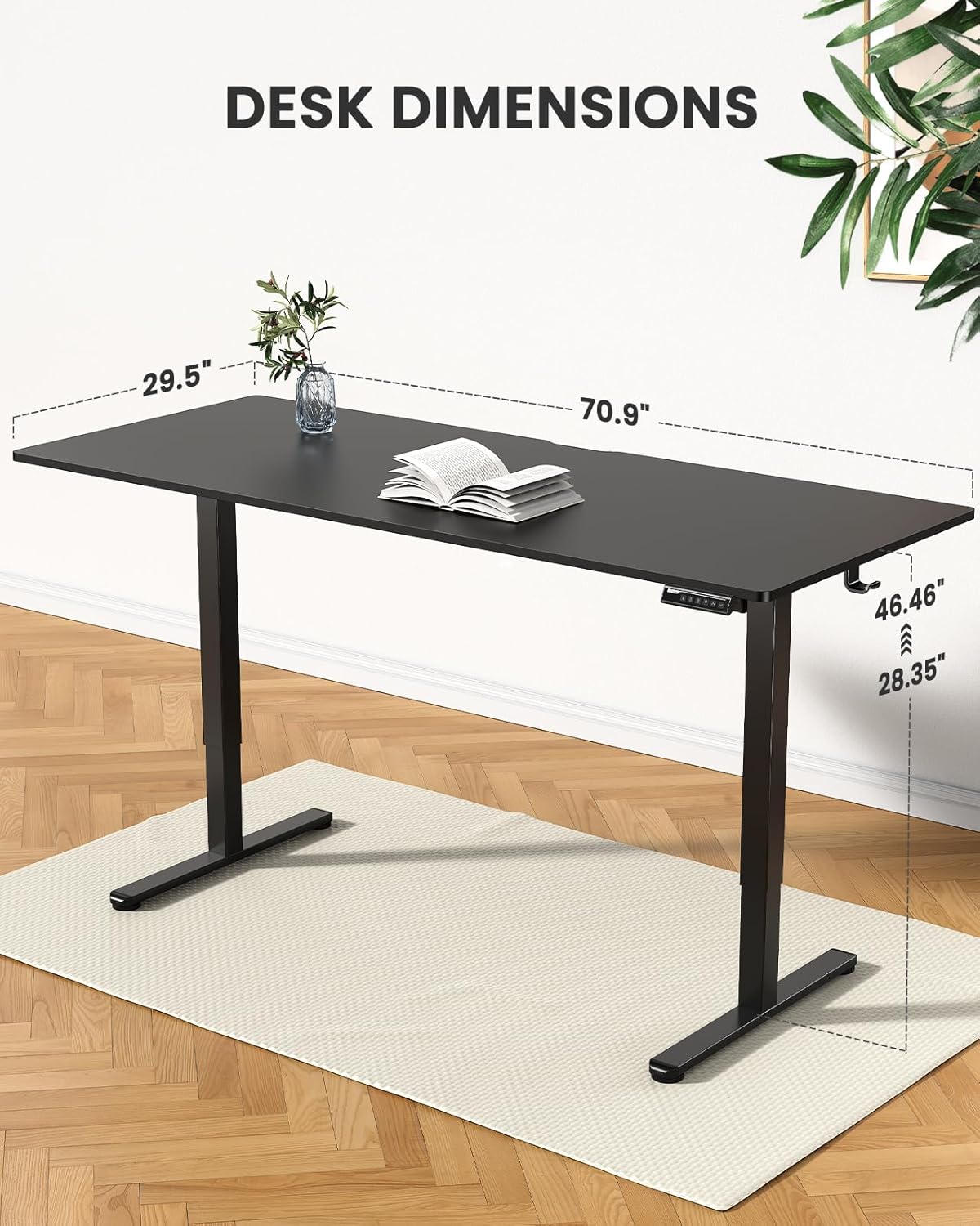 Height Adjustable Electric Standing Desk 47.2 x 23.6 Inches