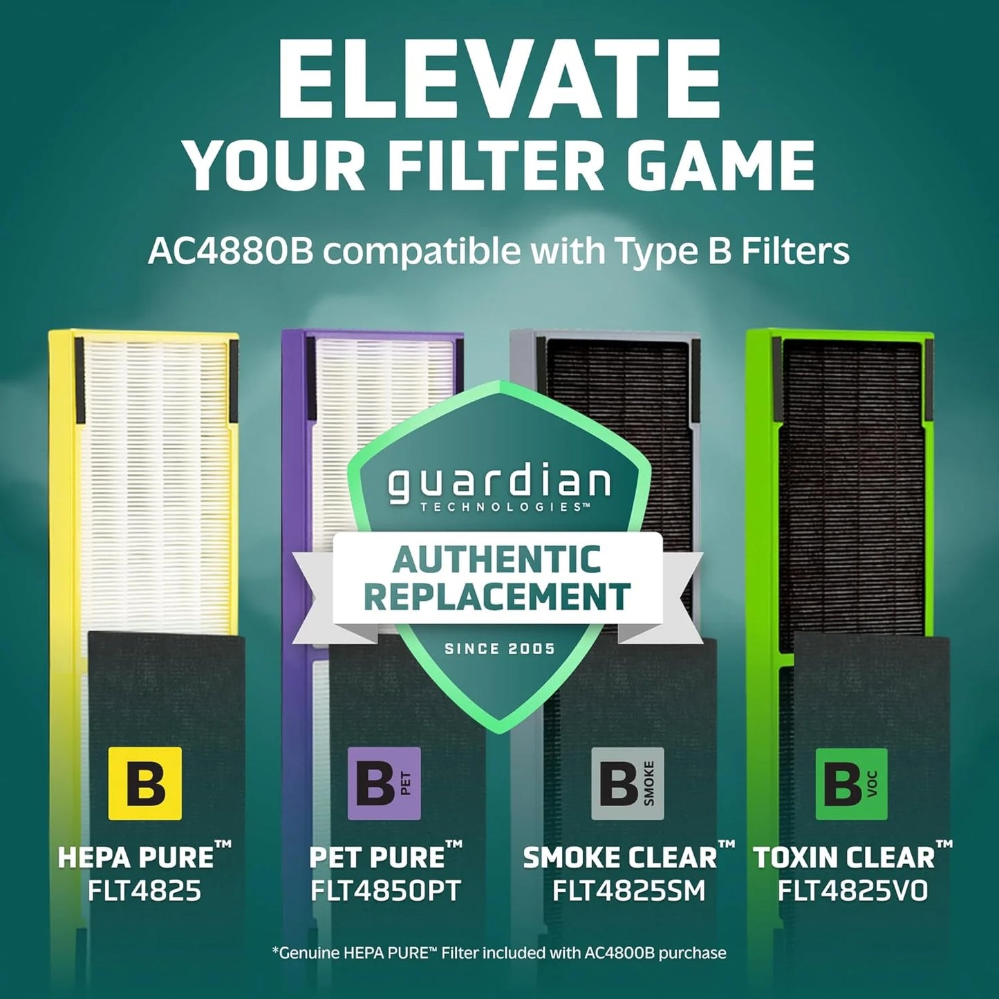 Home air purifier with HEPA pure filter