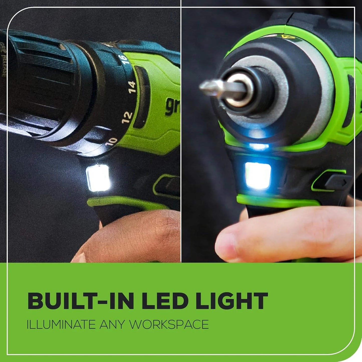 24V Brushless Cordless Drill and Impact Driver,Power Tool Combo Kit Included 1/2”Drill & 1/4”Hex Impact Driver and (2) Batteries, Fast Charger, 2 pcs Drill Bit Set & Bag