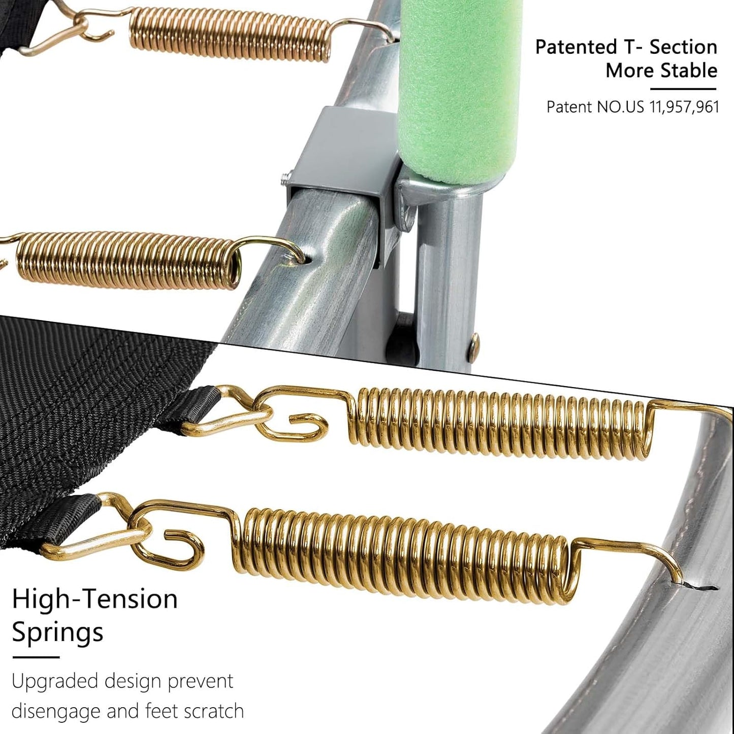 AOTOB 8FT 10FT 12FT 14 FT 15FT Trampoline with Safety Enclosure Net，Outdoor Trampoline with Basketball Hoop, Heavy Duty Jumping Mat and Spring Cover Padding for Kids and Adults, Storage Bag and Ladder