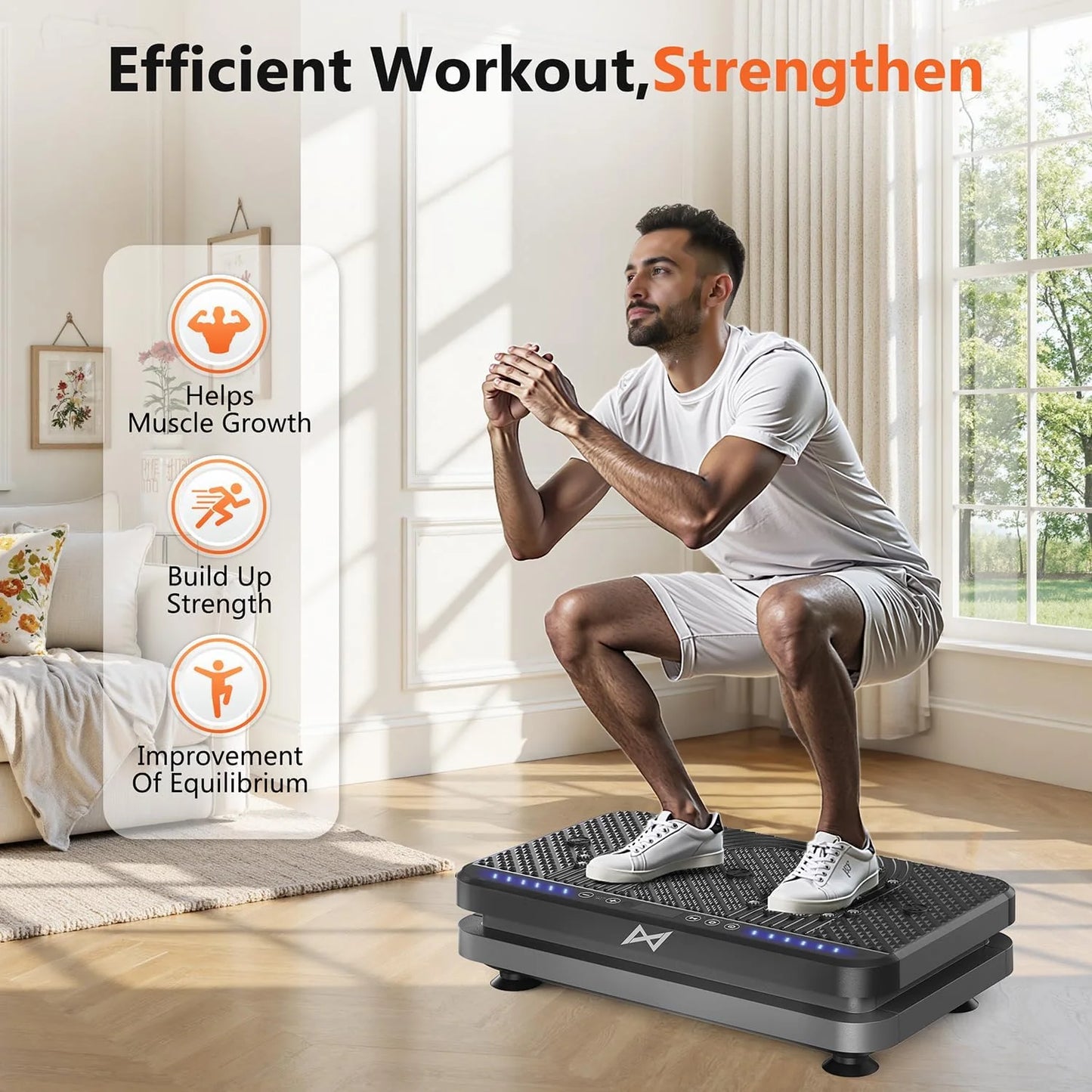 AXV Vibration Plate Fitness Platform Trainer Suitable for men and women to lose weight and burn fat at the gym