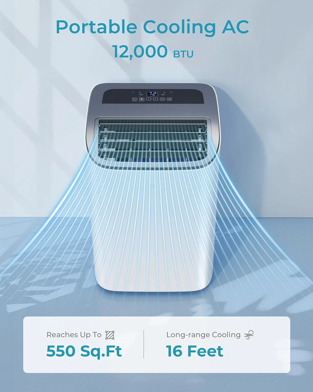 EUHOMY 8,000 BTU Portable Air Conditioners, 4-in-1 Portable AC Unit Up to 350 Sq.Ft, 4 Modes Quiet Air Conditioner with Remote Control, Cool, Fan, Dehumidifier, 24H Timer, Bedroom, Office, Apartments