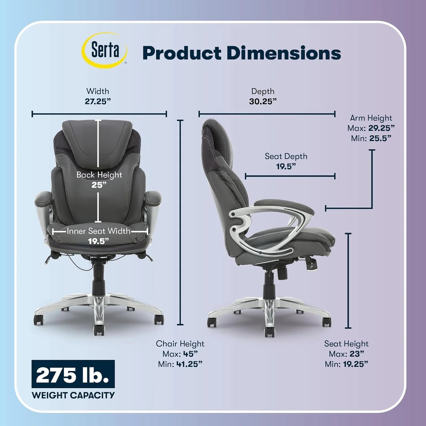 Executive office chair, ergonomic computer desk and chair