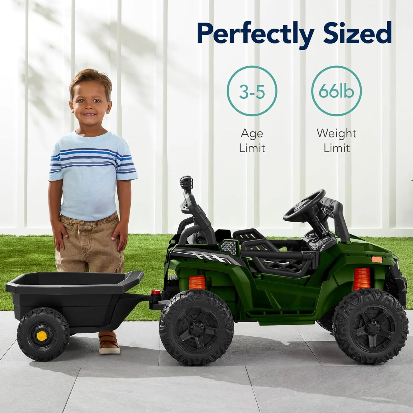 Children's black UTV electric children's car