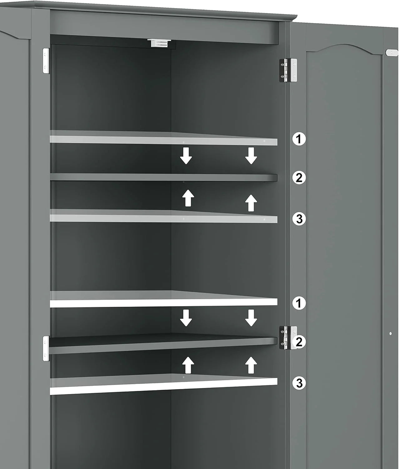 Tall Pantry Cabinet, Freestanding Storage Cabinet, Wooden Kitchen Pantry with 4 Doors and 5 Shelves, 72" Floor Cabinet Organizer