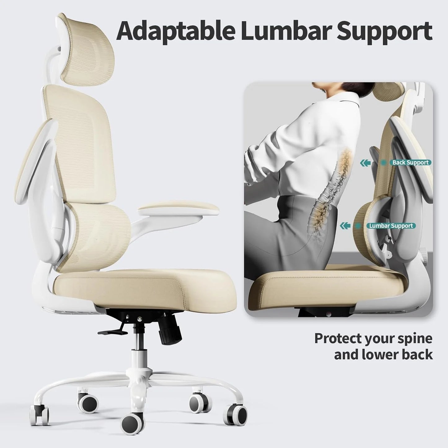 TRALT Office Chair Ergonomic Desk Chair 330 lbs Home Gaming Chair with Wheels