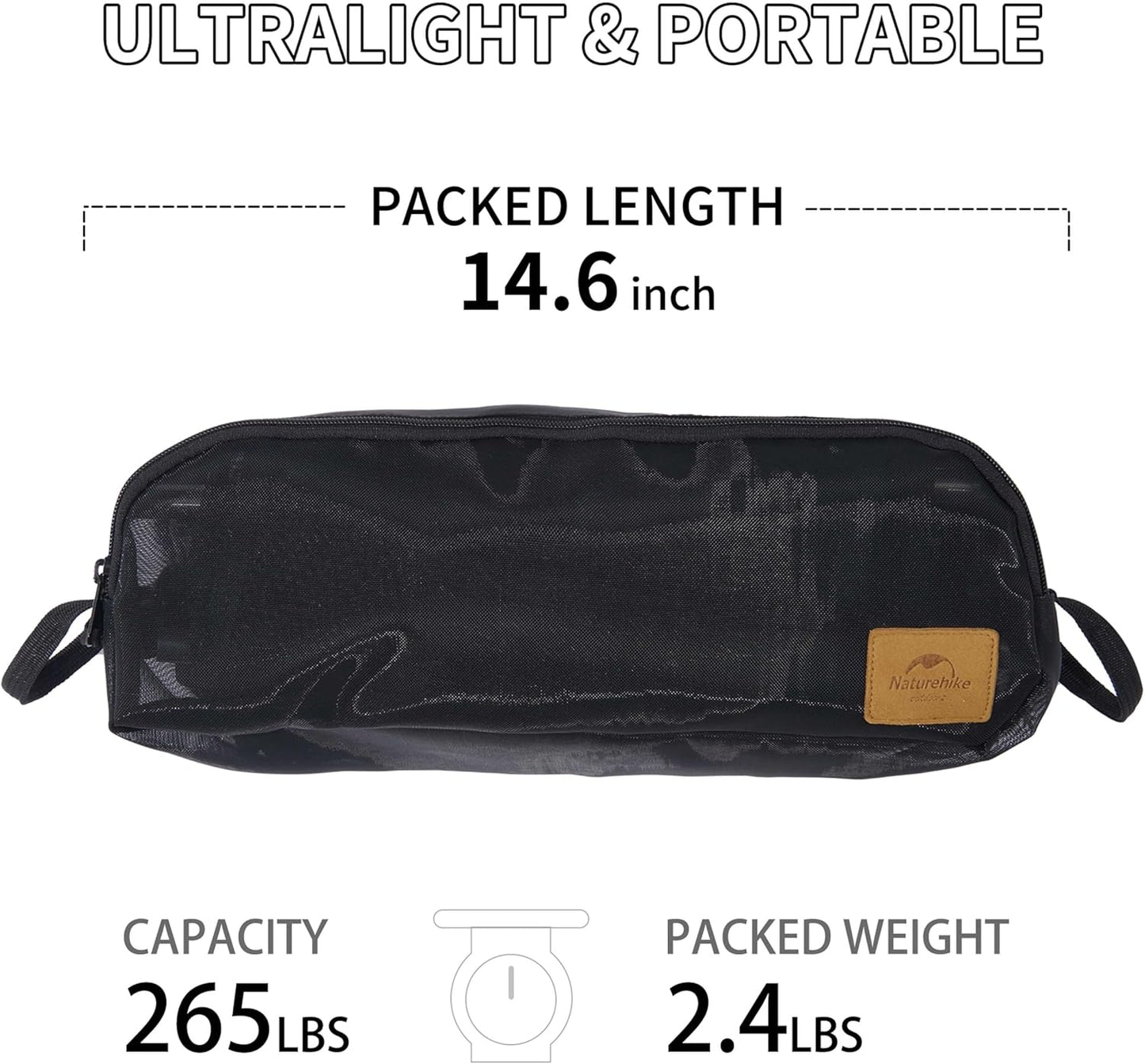 Ultralight Camping Chair 2.12 lbs Portable Backpacking Chair Folding Hiking Chair