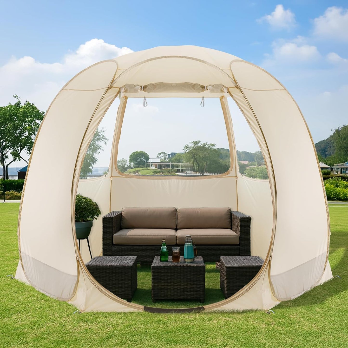 Pop Up Screen House Gazebo Tent with Mosquito Netting Sides