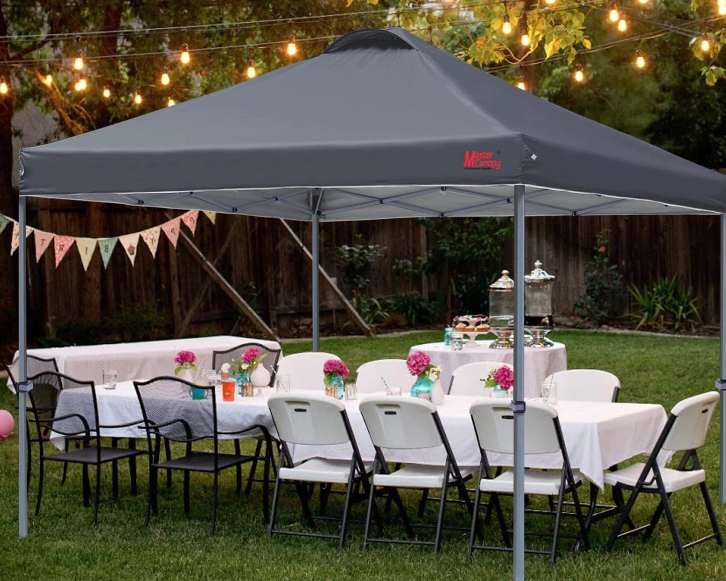 Durable Pop-up Canopy Tent with Roller Bag (10x10, Black)