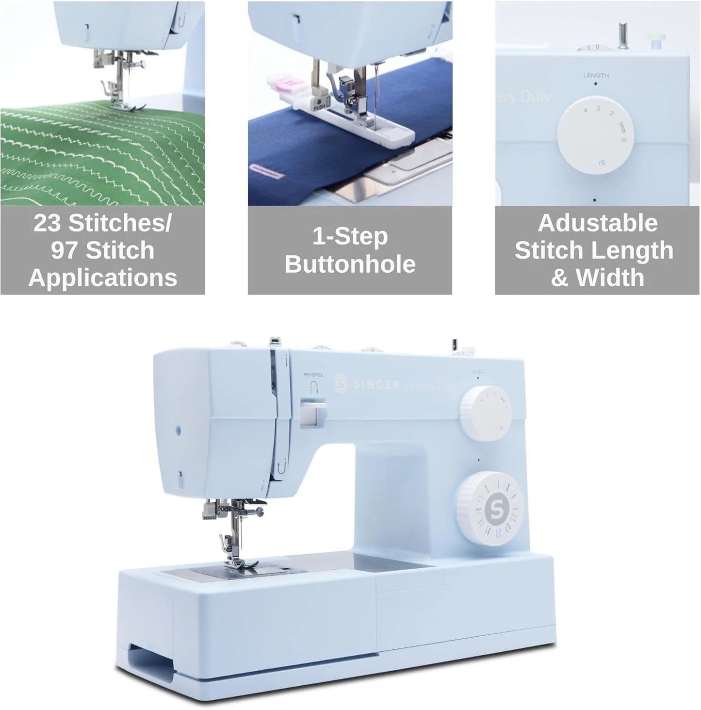 Heavy-Duty 4423 High-Speed Sewing Machine (Includes Accessory Kit) 97 Stitches One-Step Buttonhole