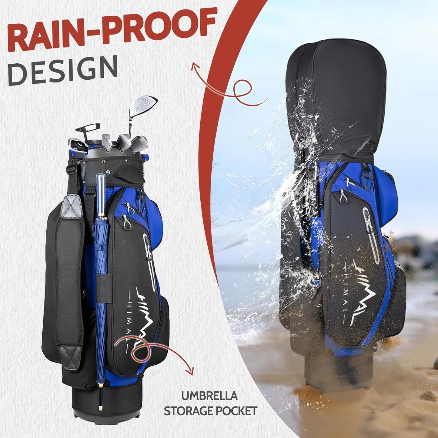 14-Way Golf Cart Bag Pro with Full Length Divider Top, Golf Bag for Men