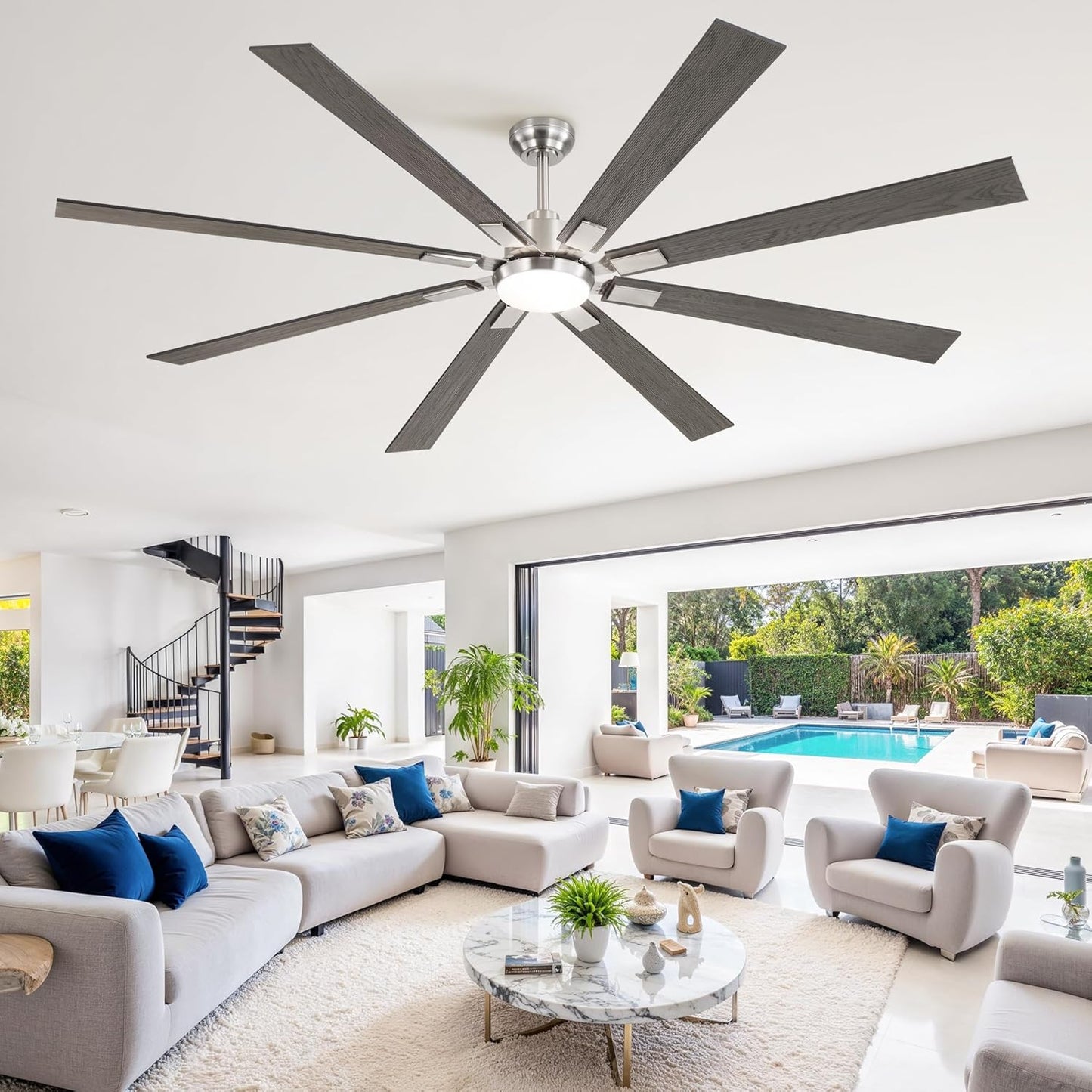 Zmishibo 72-inch large ceiling fan with lighting and remote indoor/outdoor