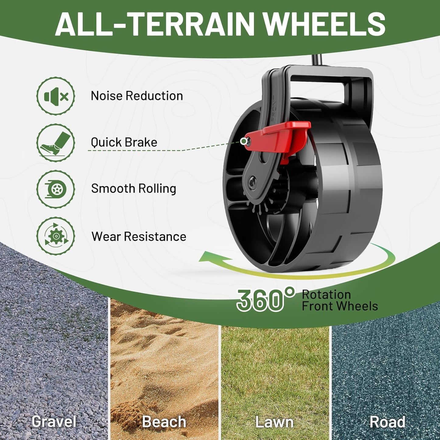 400L Large Capacity Folding Double Decker Cart with Brakes, 54 Inch Extra Long Extended Cart, 450 Pounds Heavy Duty Folding Cart