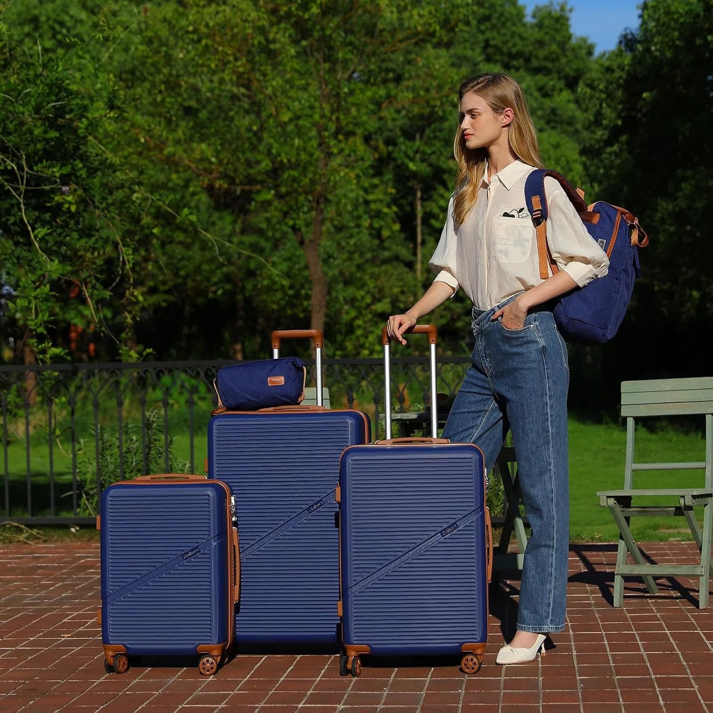 5-Piece Luggage Set with Spinner Wheels, Hard-Shell ABS Luggage Set with Tsa Lock, Lightweight Hard-Shell Waterproof Travel Case, Unisex, Gray