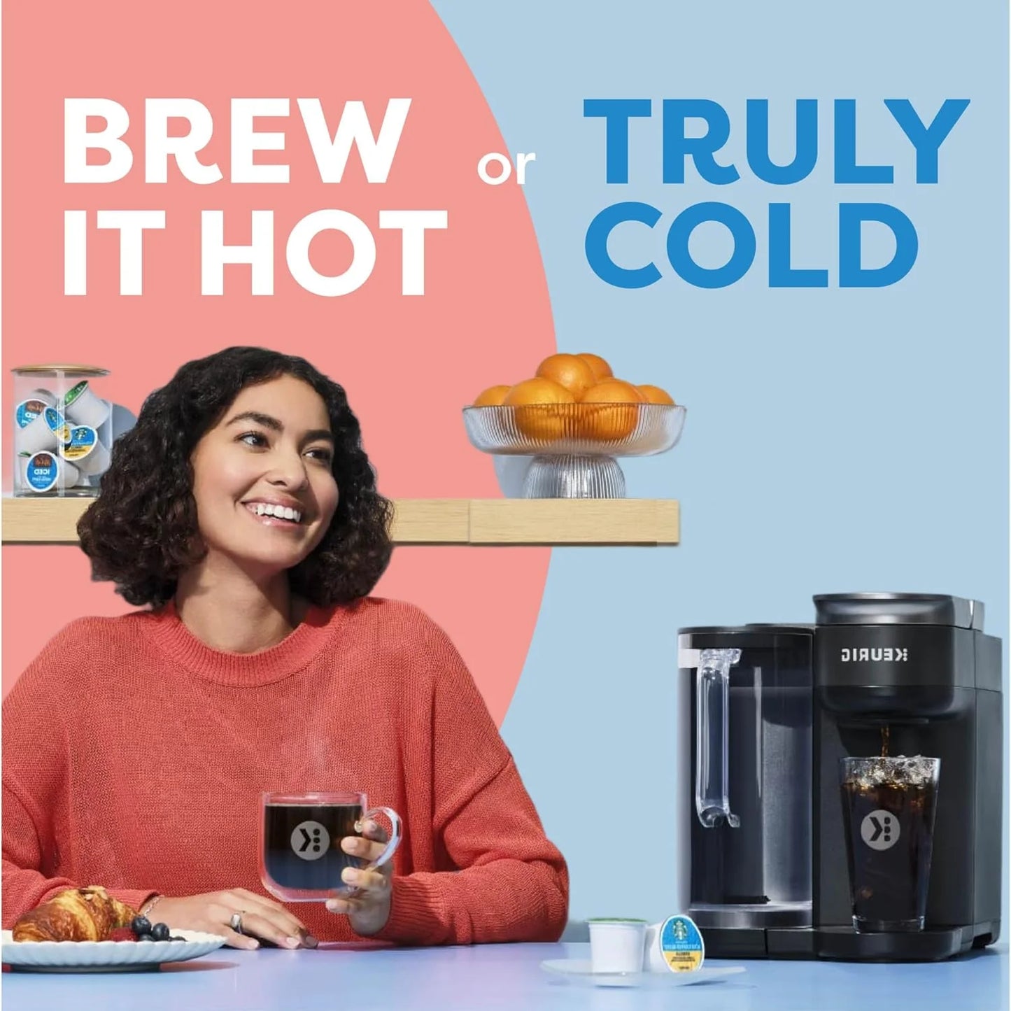K-Brew+Chill Iced and Hot Single-Cup Coffee Maker with 70-ounce Removable Water Tank