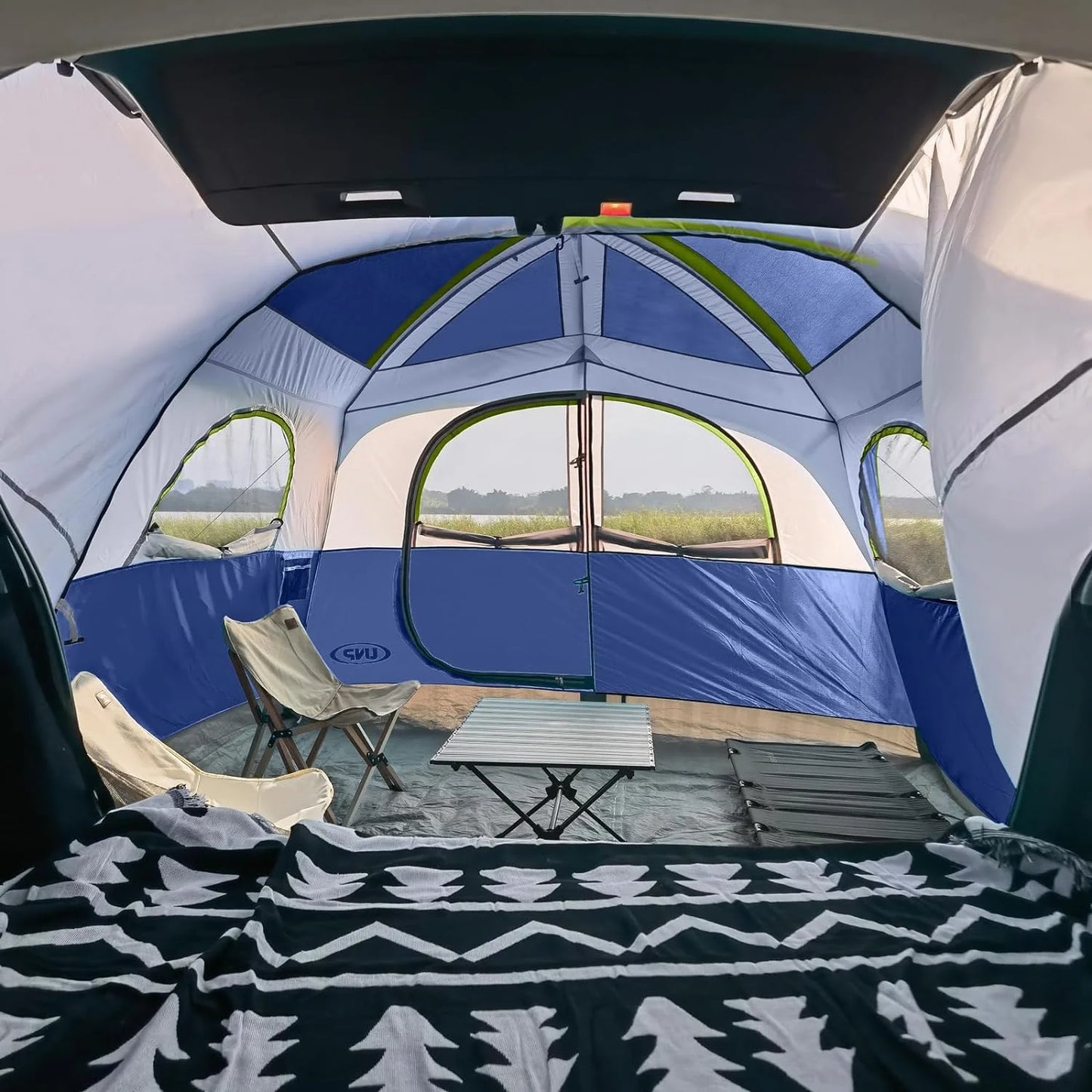 SUV Tent for Camping, 6-Person SUV Tailgate Tent - Easy Set Up with Rainfly, 10'x9'x78in(H)