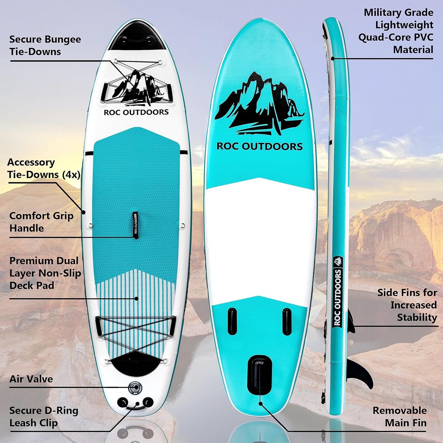 ROC inflatable stand-up paddle board high-quality SUP paddle board accessories