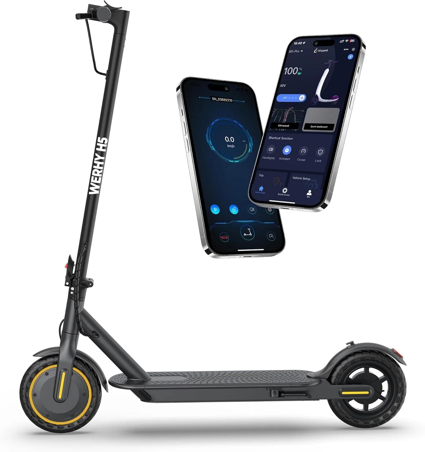 Electric Scooter, 350W/500W Motor, Top Speed 19/22 mph, Max 16/23/28Miles Ranges, Foldable E Scooter for Adults