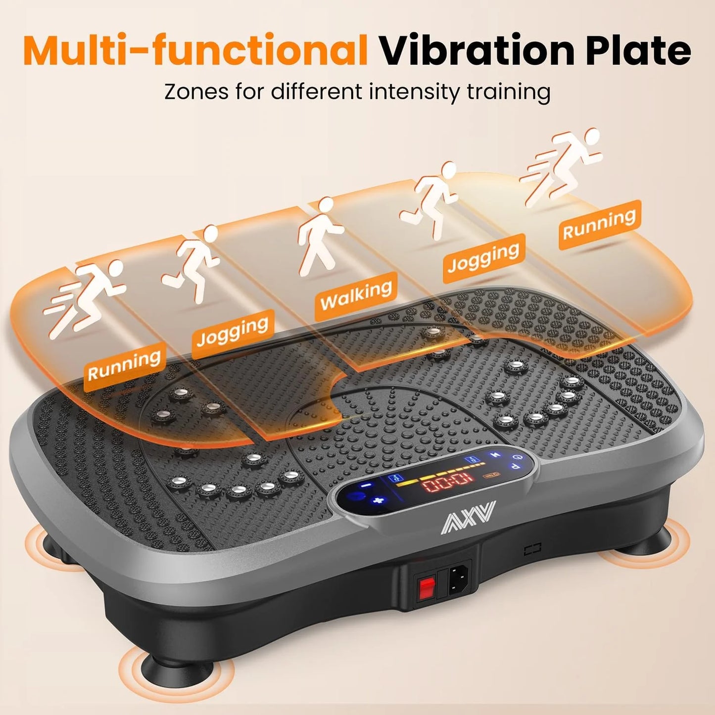 AXV Vibration Plate Fitness Platform Trainer Suitable for men and women to lose weight and burn fat at the gym