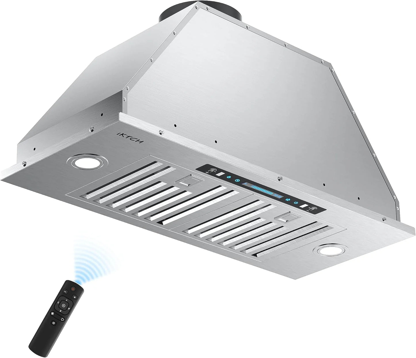 IKTCH 30" Built-in/Plug-in Range Hood 900 CFM, Ducted/Ductless Convertible Ducted, Stainless Steel Kitchen Range Hood