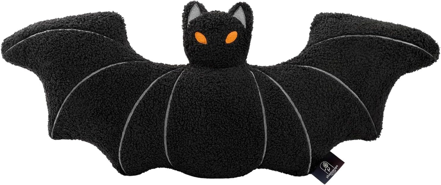 Bat Shaped Throw Pillow Teddy Fleece Embroidery Pillow