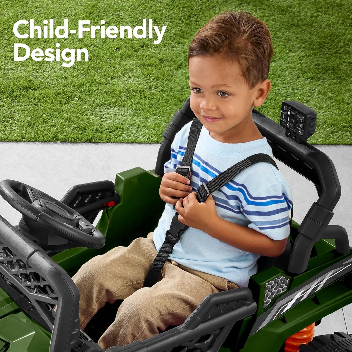 Children's black UTV electric children's car