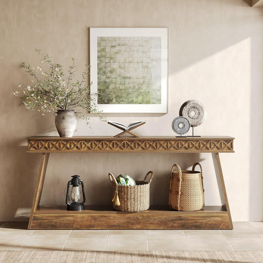 70.9-Inch Long Console Table Narrow Sofa Table Behind The Couch