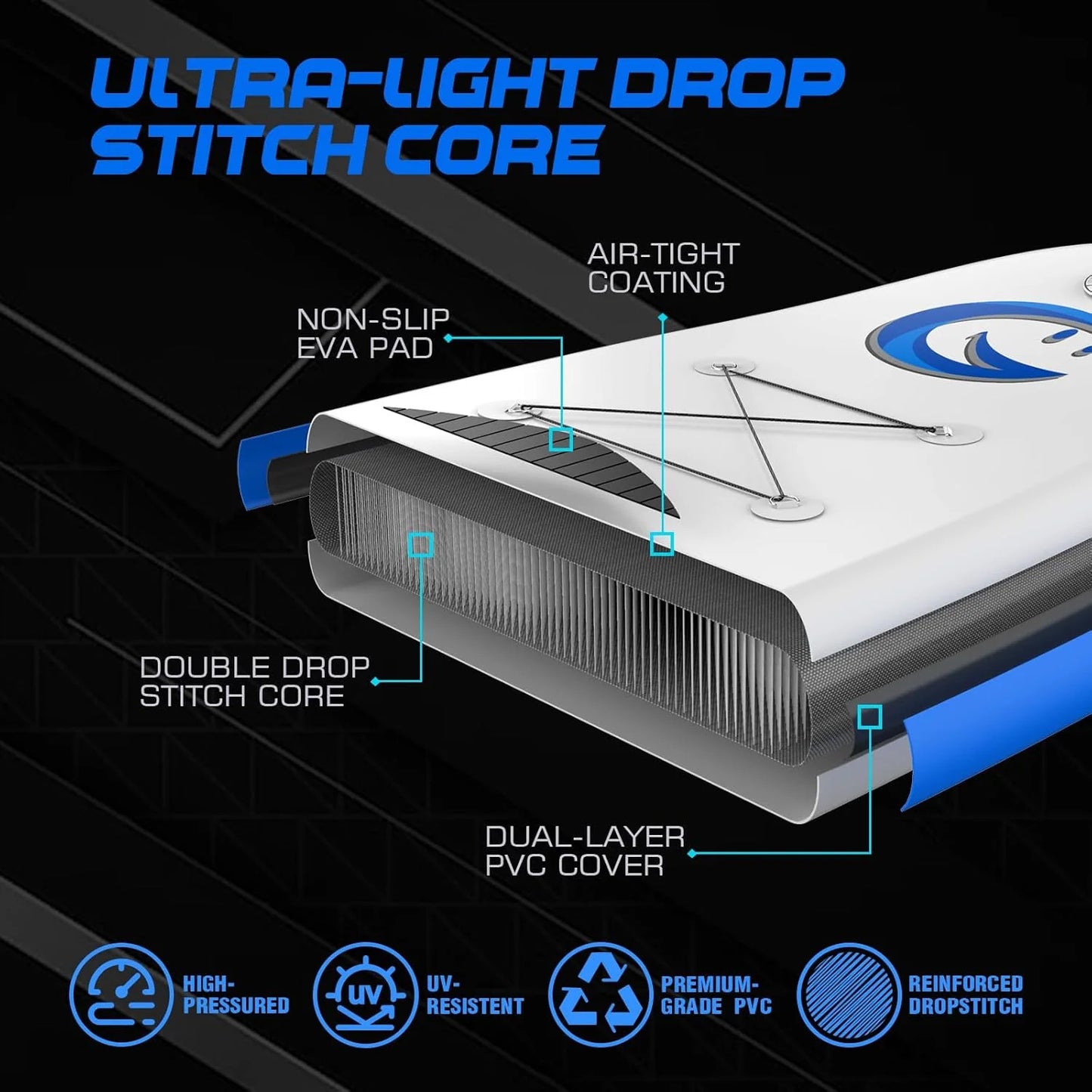 FunWater Stand Up Paddle Board Ultralight Inflatable Paddle Board with SUP Accessories