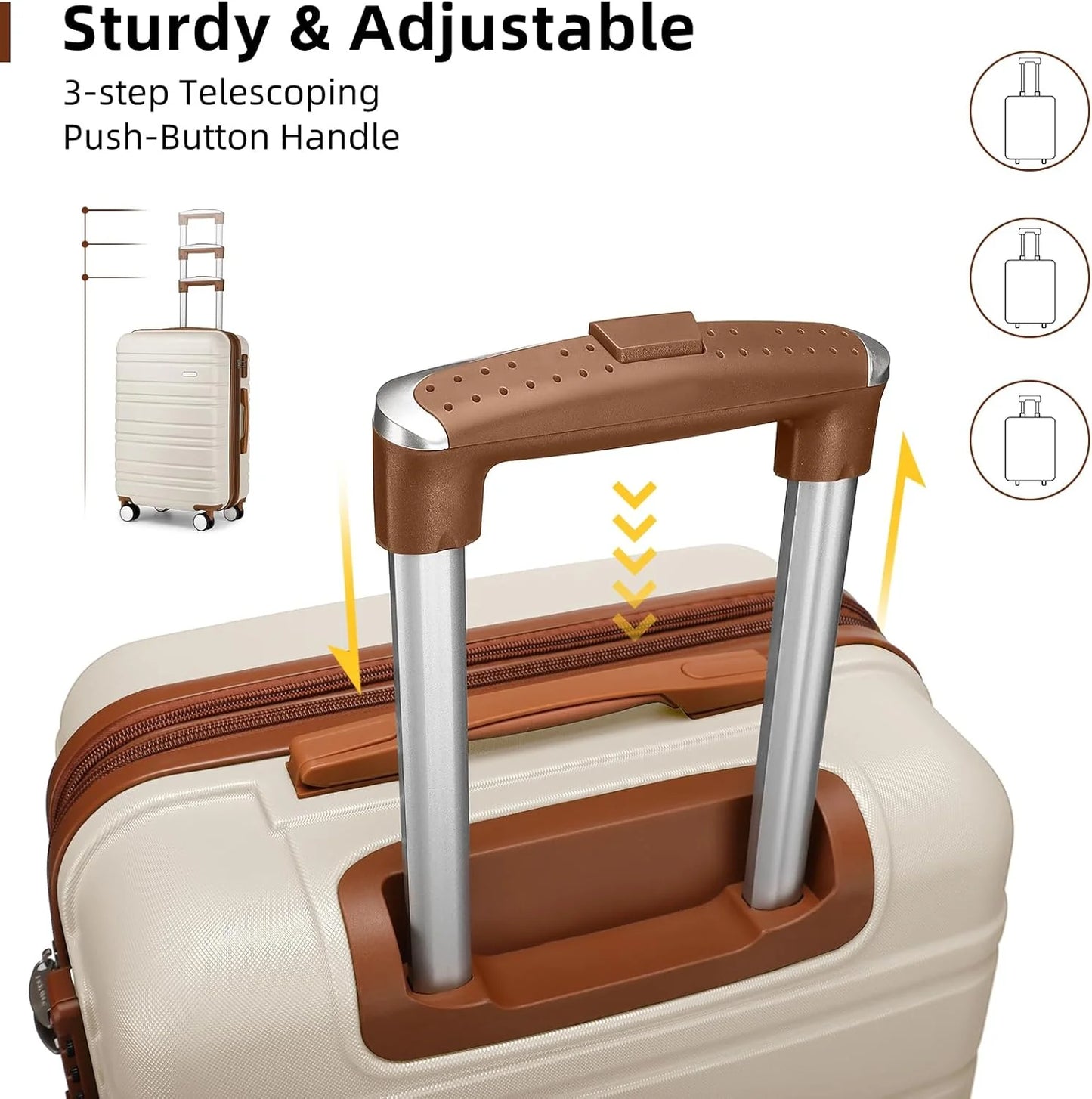 6-piece luggage set, expandable hardshell suitcase set with spinner wheels, lightweight rolling luggage set