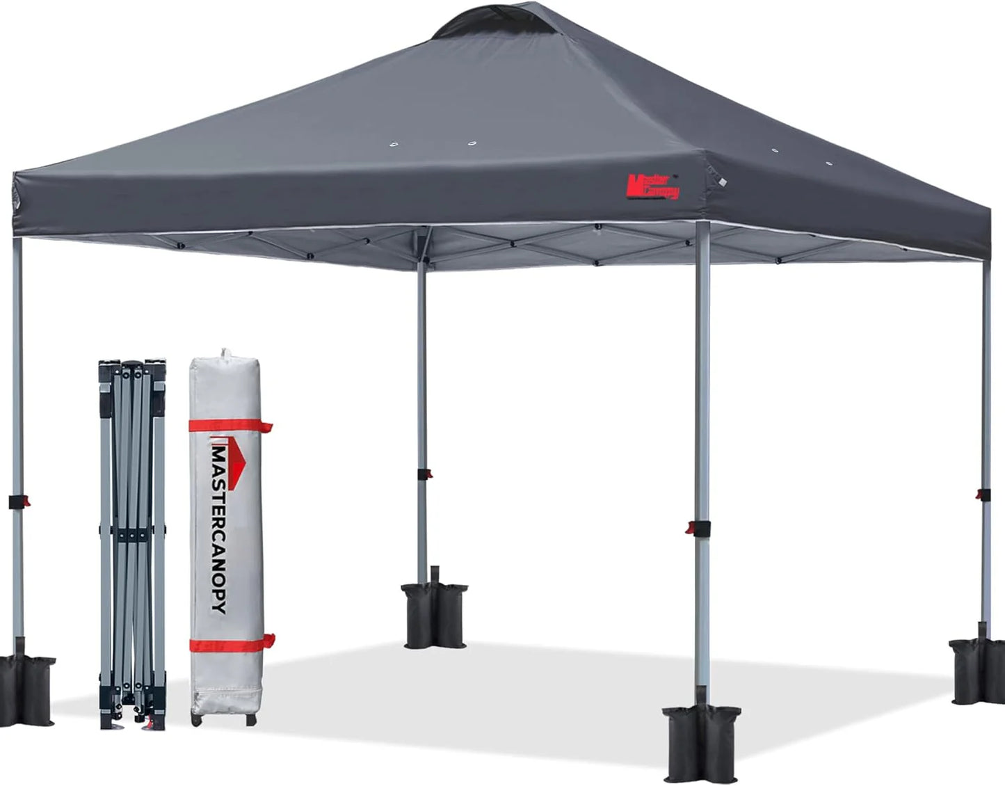 Durable Pop-up Canopy Tent with Roller Bag (10x10, Black)
