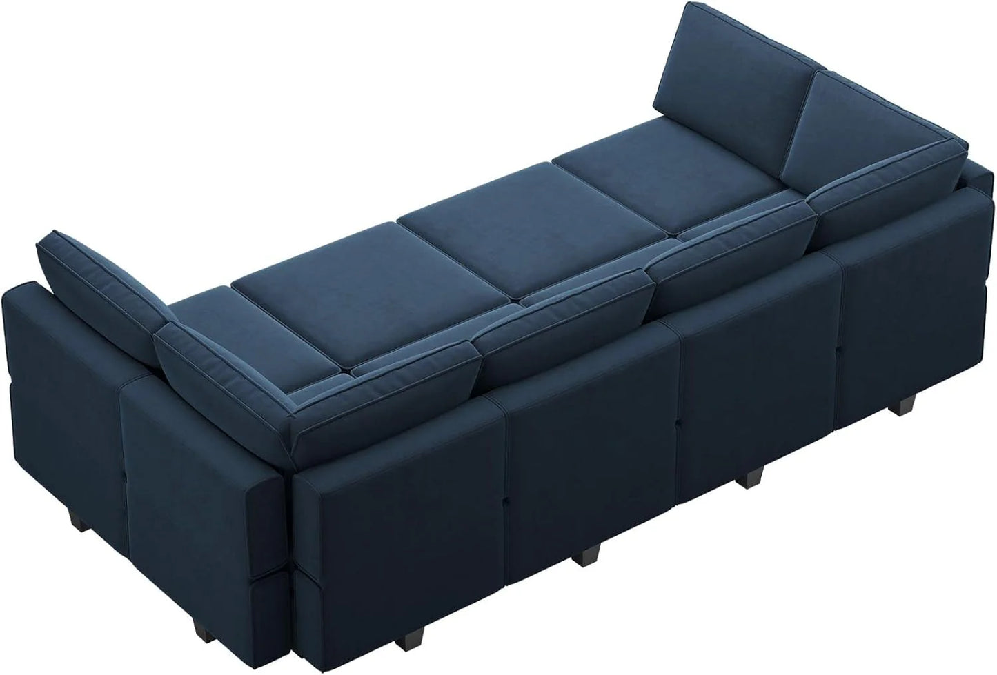 Belffin Modular Sectional Sofa with Ottomans Velvet Reversible Sleeper Chaise Bed Storage Seat Black